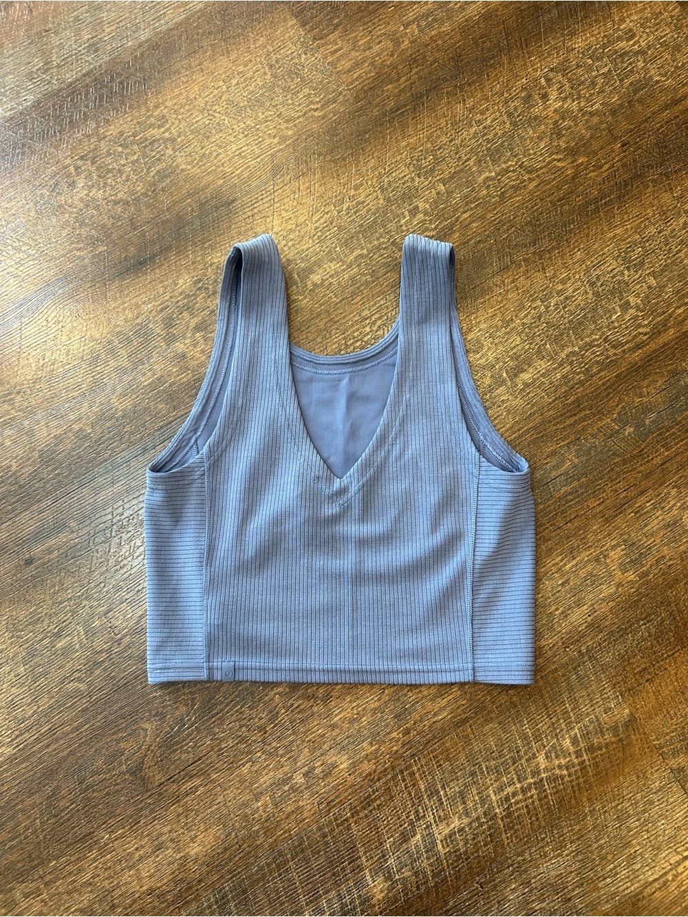 lululemon athletica Ribbed V-Neck Cropped Tank - Dusty Blue
